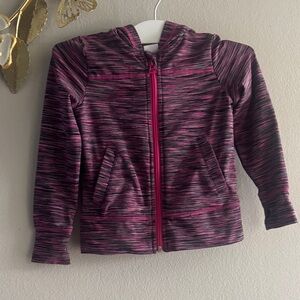 Girls' Pink Space-Dye Zip Hoodie Jacket